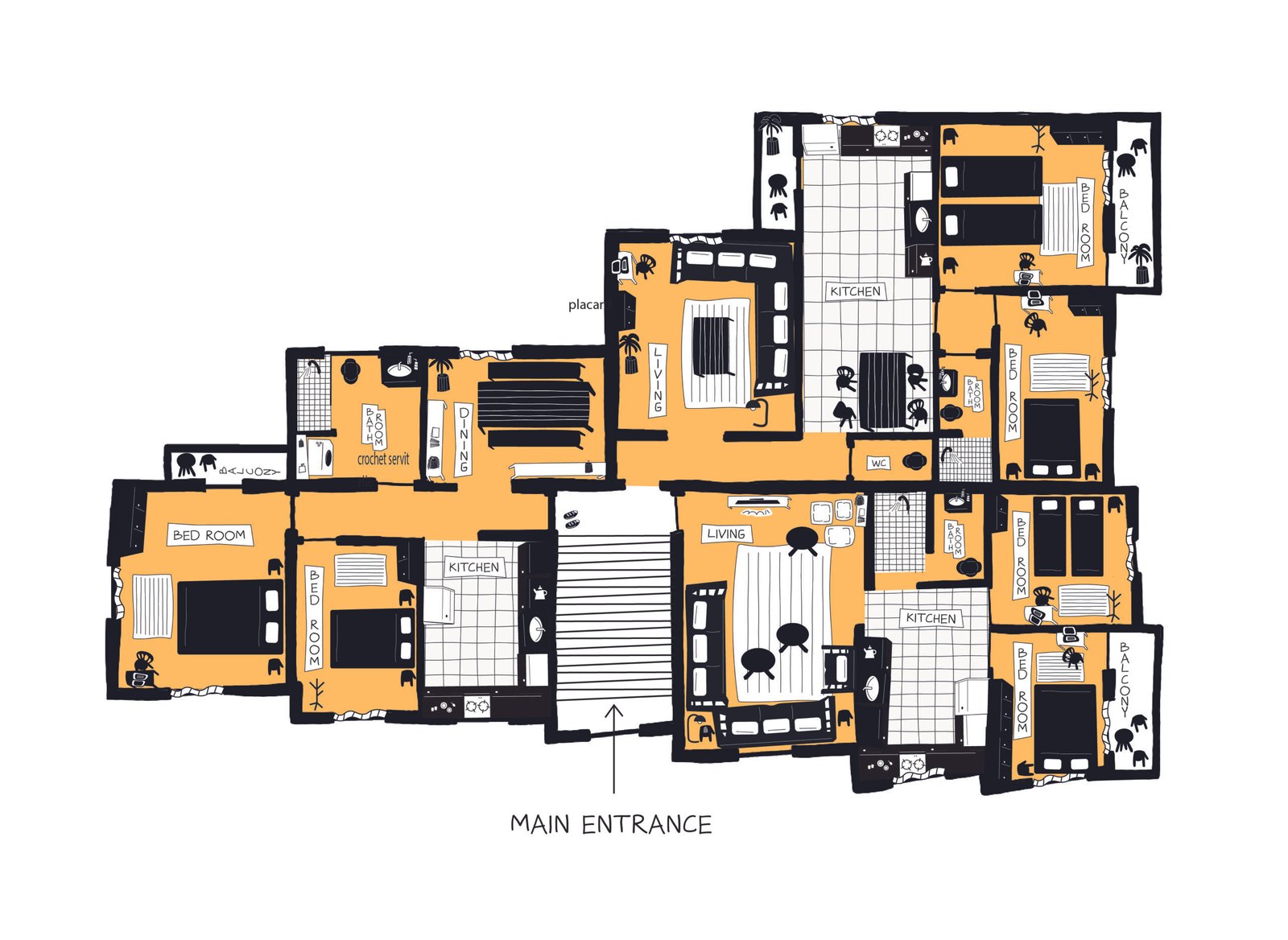 Floor 1 plan – yellow