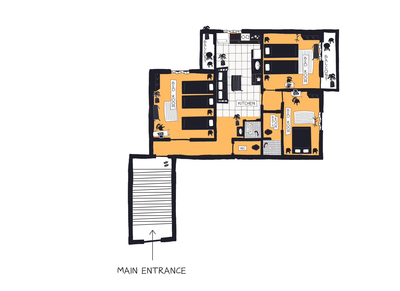 Floor 2 plan – yellow