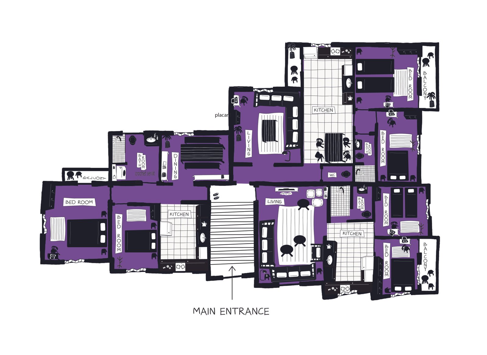 Floor 1 plan – purple